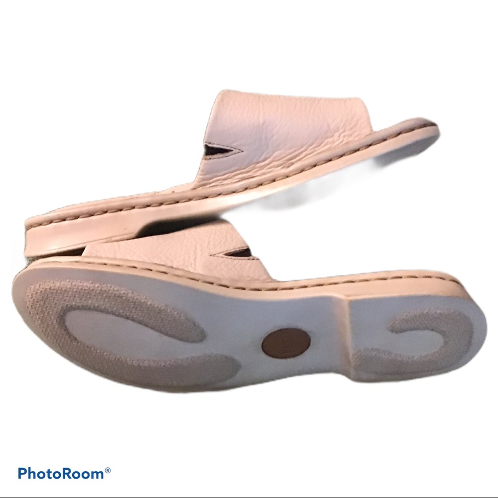 Women’s Slide Sandals - Blush Pink Leather - Picture 4 of 6